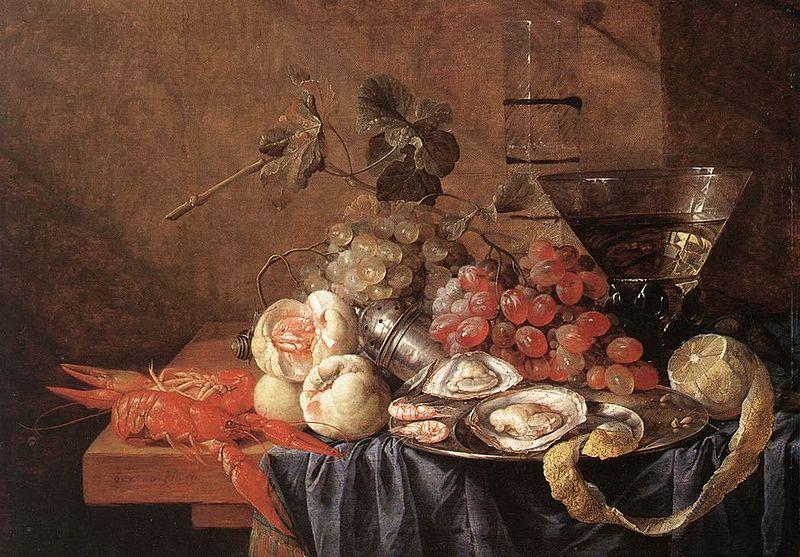 Jan Davidz de Heem Fruits and Pieces of Seafood